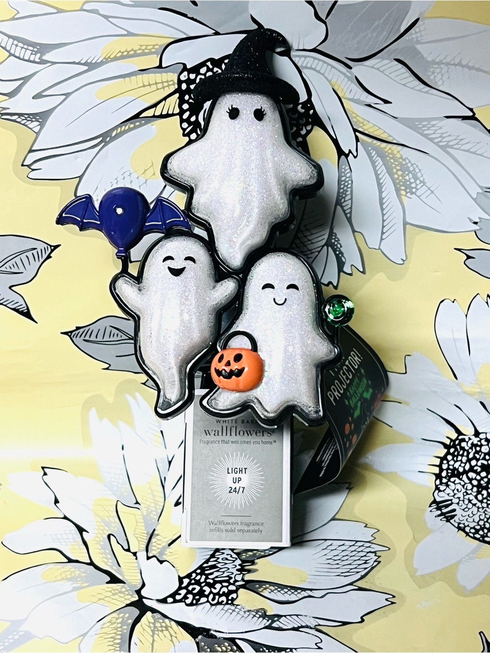 Bath & Body Works Halloween Trio Ghosts Projector Wallflower Plug Nightlight NWT